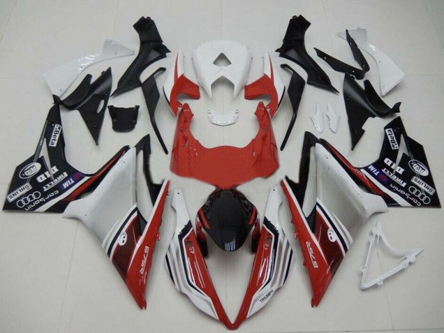 Carénages Moto Triumph Daytona 675 2013-2016 - Blanc Rouge Argent Noir Brillant