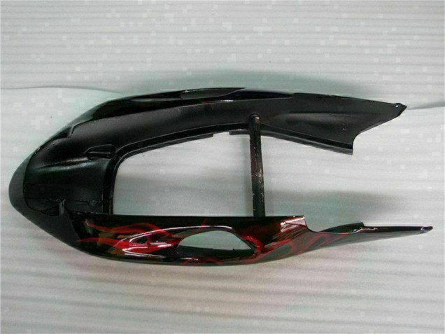 Carénage Moto ABS Honda CBR1100XX Blackbird 1996-2007 - Noir Brillant Rouge Flamme