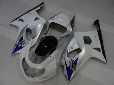 Carénages Moto Suzuki GSXR 600/750 2001-2003 - Blanc Argent Bleu Noir