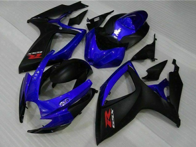 Carénages Moto Suzuki GSXR 600/750 2006-2007 - Bleu Noir Mat Rouge