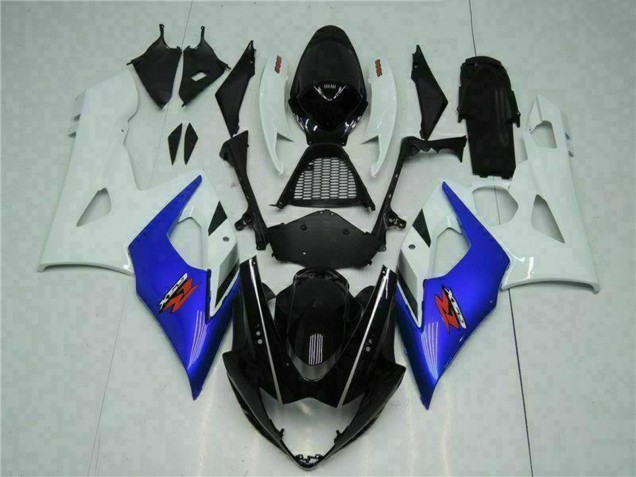 Carénage Moto Suzuki GSXR 1000 2005-2006 - Blanc Bleu Noir Brillant