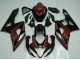 Carénages Moto Suzuki GSXR 1000 2005-2006 - Rouge Argent Noir Brillant