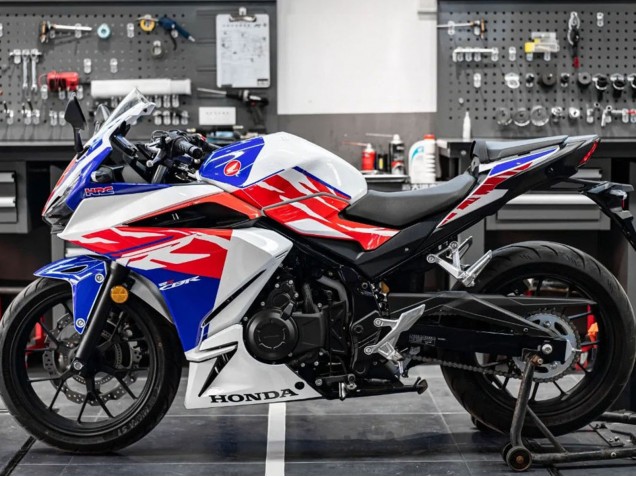 Carénage Moto Honda CBR400R 2022 - Blanc Rouge Bleu