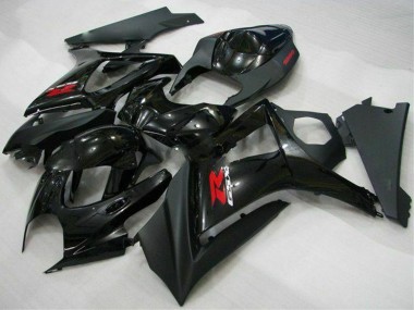Carénages Moto Suzuki GSXR 1000 2007-2008 - Noir Brillant Noir Mat Rouge