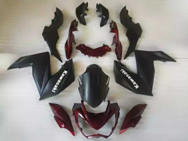 Carénages Moto Kawasaki Z250/Z300 2015-2016 - Noir Mat Rouge Marron