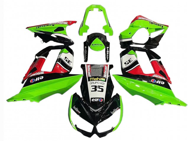 Carénages Moto Kawasaki Z1000SX 2010-2016 - Vert Rouge Noir Brillant Elf 35
