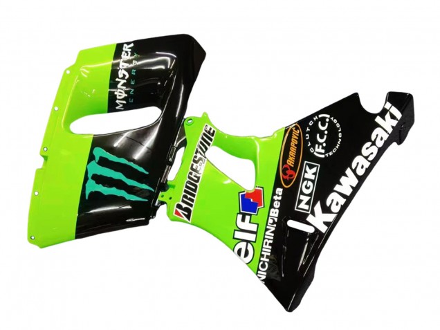 Carénages Moto Kawasaki ZZR600 1998-2003 - Vert Noir Brillant Bleu Monstre Elf Touch4 Bridgestone