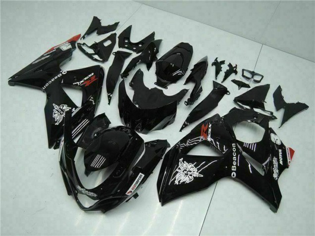 Carénages Moto Suzuki GSXR 1000 2009-2016 - Noir Brillant Rouge Balise Motul