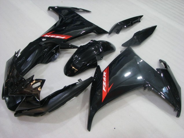 Carénages Moto Yamaha FZ6R 2009-2015 - Noir Brillant Rouge