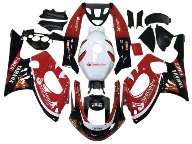 Carénages Moto Yamaha YZF600R Thundercat 1996-2007 - Noir Brillant Rouge Blanc Volvo Fimer Santander