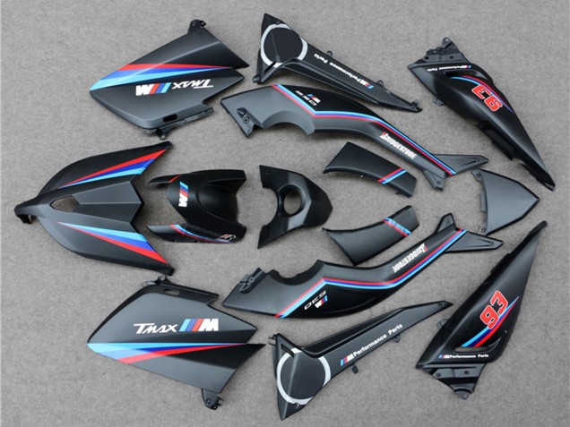 Carénages Moto Yamaha TMAX530 2012-2014 - Noir Mat Rouge Bleu 93