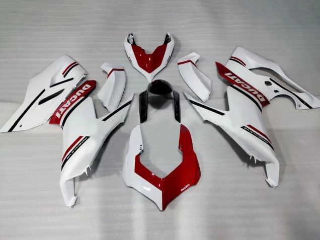 Carénages Moto Ducati Panigale V2 2020-2024 - Blanc Rouge Noir Brillant