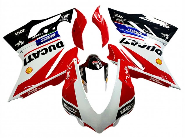 Carénages Moto Ducati Panigale V4 V4S 2018-2019 - Blanc Rouge Noir Brillant Lenovo
