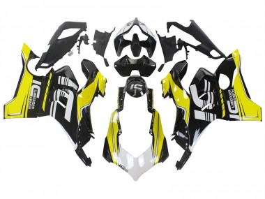 Carénages Moto Ducati Panigale V4 V4S 2020-2021 - Jaune Blanc Noir Brillant