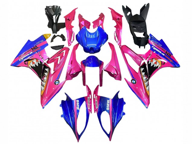 Carénages Moto BMW S1000RR 2017-2018 - Rose Bleu Jaune Requin