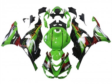 Carénages Moto Kawasaki ZX6R 2023-2025 - Vert Noir Rouge Jaune Dunlop