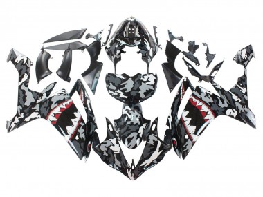 Carénages Moto Yamaha YZF 1000 R1 2007-2008 - Gris Blanc Camouflage Requin