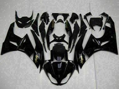 Carénages Moto Kawasaki ZX6R 2009-2012 - Noir Brillant Or Ninja