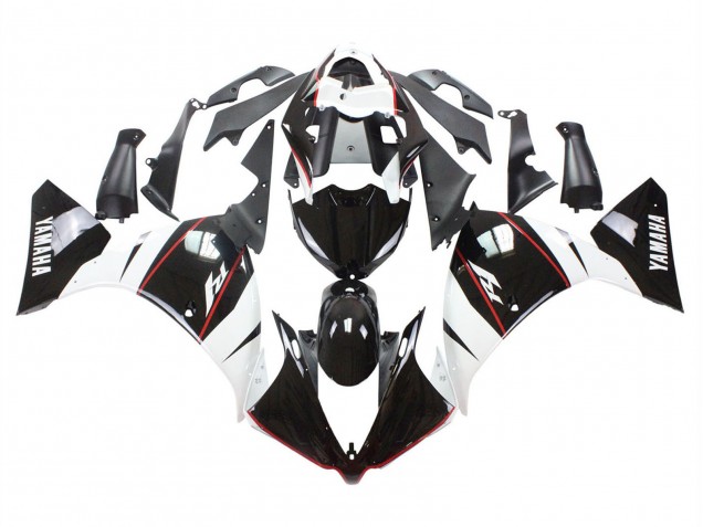 Carénage Moto Yamaha YZF 1000 R1 2012-2014 - Blanc Rouge Noir Brillant