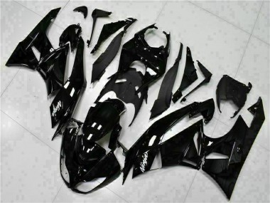 Carénages Moto Kawasaki ZX6R 2009-2012 - Noir Brillant Blanc Ninja