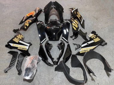 Carénages Moto Kawasaki ZX10R 2021-2025 - Noir Brillant Or Elf Neige