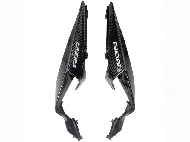 Carénages Moto Kawasaki ZX6R 2019-2022 - Blanc Noir Fibre de Carbone