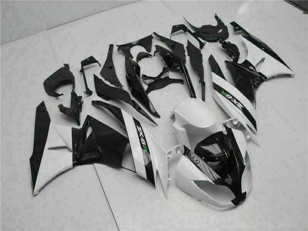 Carénages Moto Kawasaki ZX6R 2009-2012 - Noir Brillant Blanc