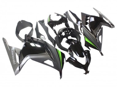 Carénages Moto Kawasaki EX300 2013-2024 - Noir Brillant Noir Mat Vert