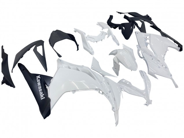 Carénages Moto Kawasaki EX300 2013-2024 - Blanc Noir