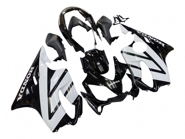 Carénages Moto Honda CBR600 F4i 2004-2007 - Blanc Noir Brillant