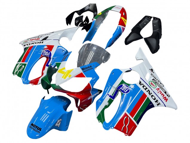 Carénages Moto Honda CBR600 F4i 2004-2007 - Blanc Bleu Vert Rouge