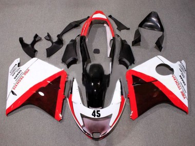 Carénages Moto Honda CBR1100XX Blackbird 1996-2007 - Blanc Rouge Noir Brillant