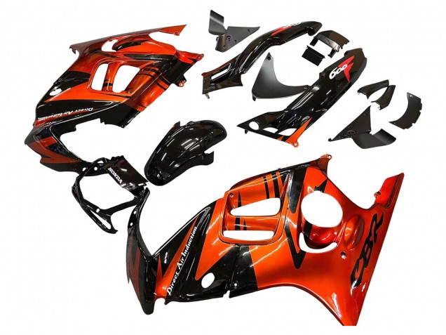 Carénages Moto Honda CBR600 F3 1995-1996 - Orange Noir Brillant