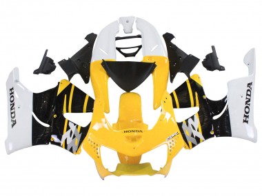 Carénages Moto Honda CBR900RR 919 1998-1999 - Blanc Jaune Noir Brillant