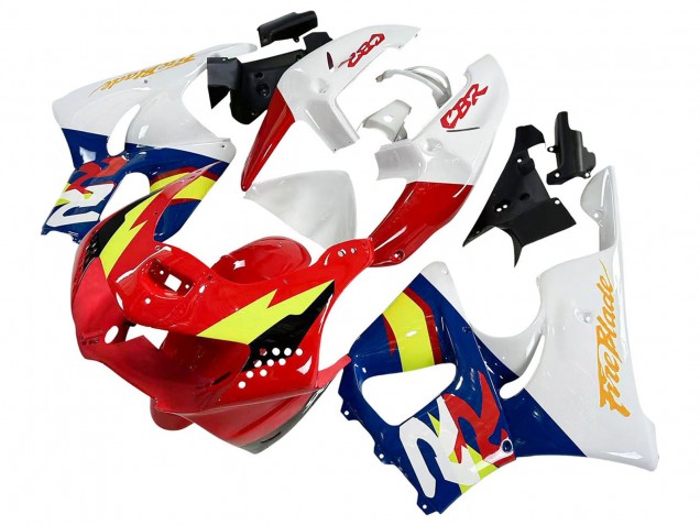 Carénages Moto Honda CBR900RR 919 1998-1999 - Blanc Rouge Jaune Bleu