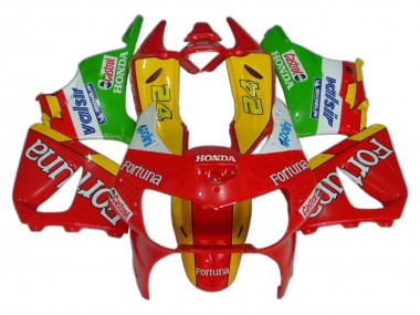 Carénages Moto Honda CBR900RR 919 1998-1999 - Rouge Jaune Vert Blanc Fortuna Castrol