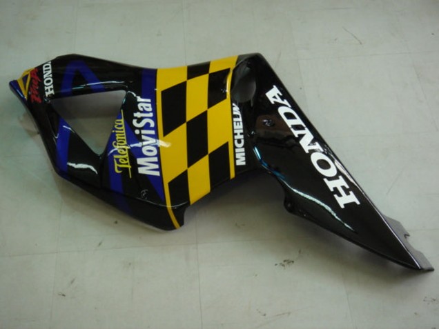 Carénages Moto Honda CBR900RR 954 2002-2003 - Bleu Jaune Noir Brillant Telefumica MoviStar Castrol