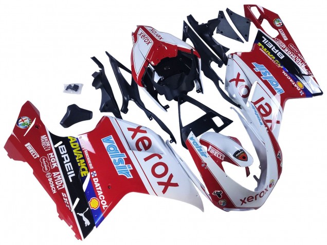Carénages Moto Ducati 848/1098/1198 2007-2014 - Blanc Rouge Noir Brillant Valsir Xerox