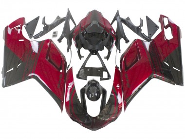 Carénage Moto Ducati 848 2007-2014 - Rouge Noir Brillant
