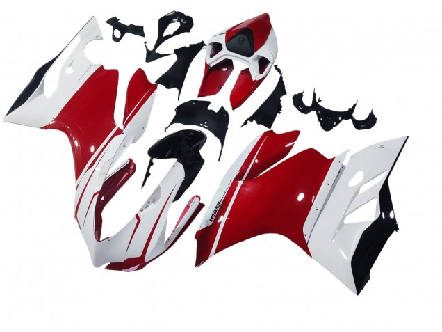 Carénages Moto Ducati 1199 2011-2014 - Blanc Rouge Noir Brillant