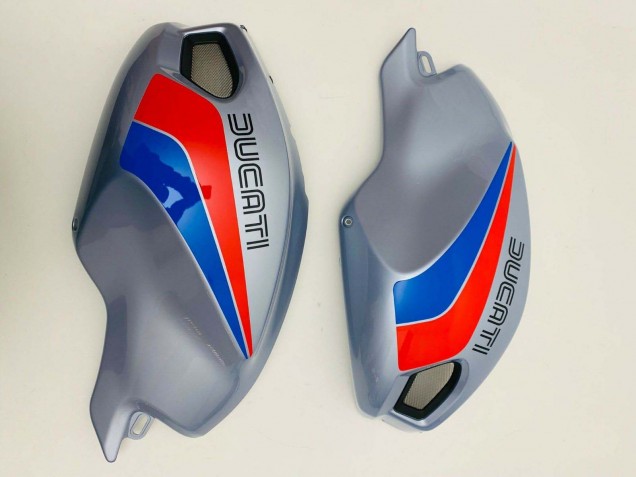 Carénages Moto Ducati Monster 696 796 1100 1100S 2008-2012 - Argent Rouge Bleu