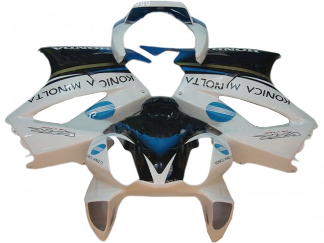 Carénages Moto Honda VFR 800 2002-2013 - Blanc Bleu Noir Konica Minolta