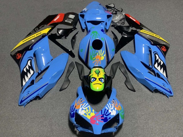 Carénage Moto Honda CBR1000RR 2004-2005 - Bleu Jaune Noir Rouge Requin