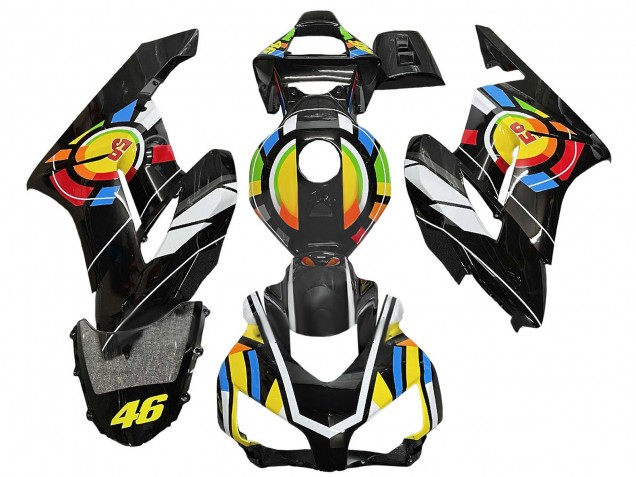 Carénages Moto Honda CBR1000RR 2004-2005 - Jaune Bleu Rouge Noir Brillant Roue Chromatique 46