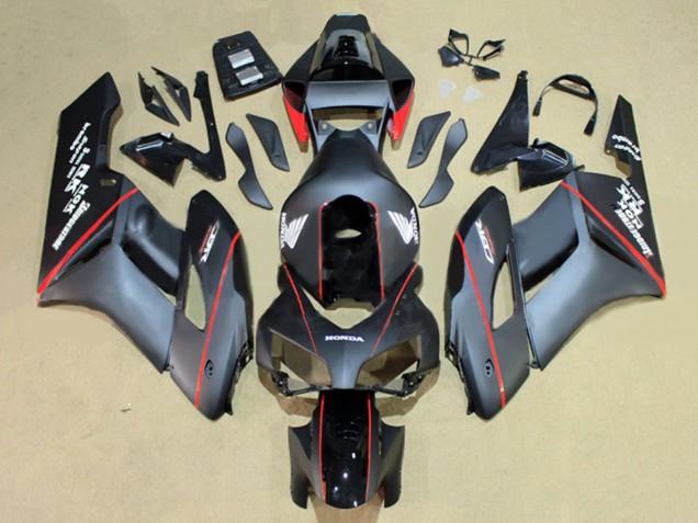 Carénages Moto Honda CBR1000RR 2004-2005 - Noir Brillant Gris Brillant Rouge Bande