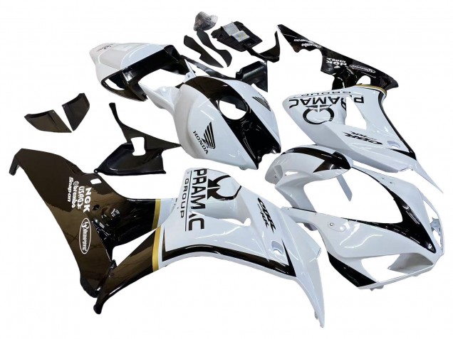 Carénages Moto Honda CBR1000RR 2006-2007 - Blanc Noir Brillant Pramac