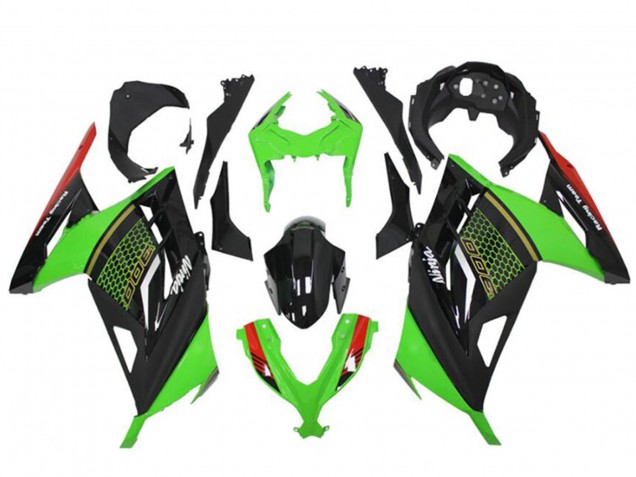 Carénages Moto Kawasaki Ninja 300 EX300R 2013-2024 - Vert Rouge Noir Rayon de Miel