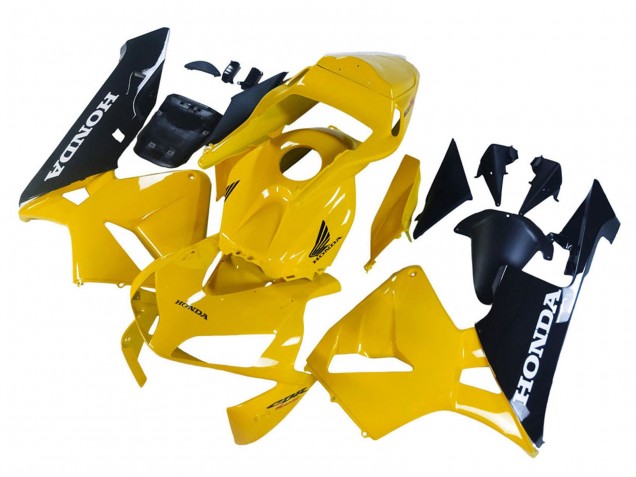 Carénages Moto Honda CBR600RR 2003-2004 - Jaune Noir Brillant