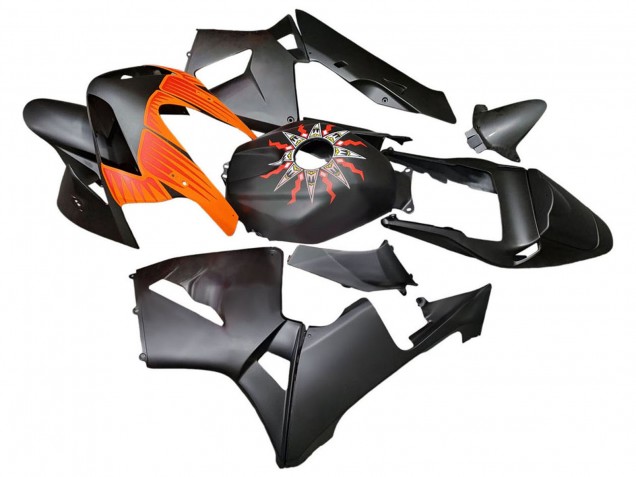 Carénages Moto Honda CBR600RR 2003-2004 - Noir Mat Orange