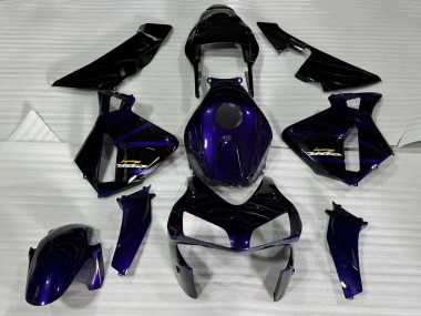 Carénages Moto Honda CBR600RR 2003-2004 - Bleu Foncé Noir Brillant